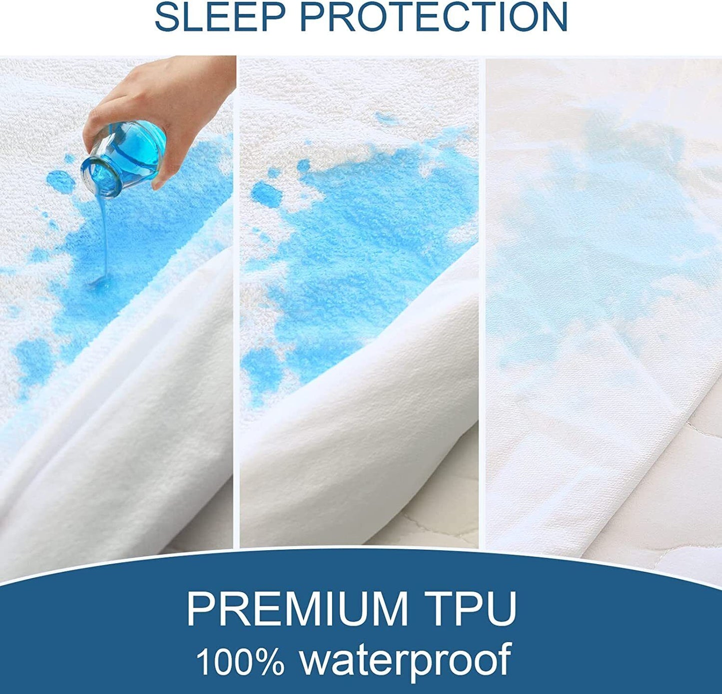 100% Terry Cotton Fitted Mattress Protector Waterproof Queen - Image 9