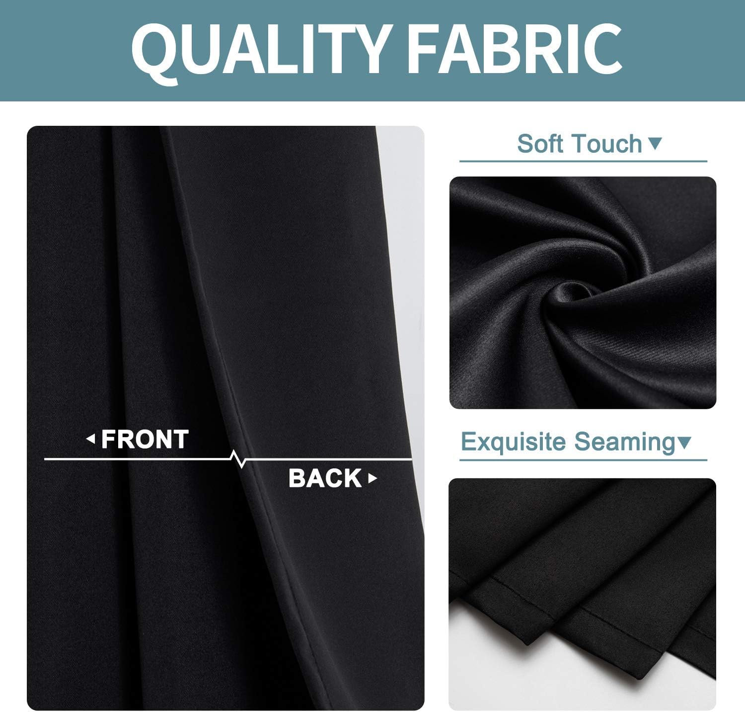 2X Blockout Curtains 100% Blackout Window Curtain Draperies Pair Eyelet 3 Layers 132CM(W) x 114CM(D) - Image 3