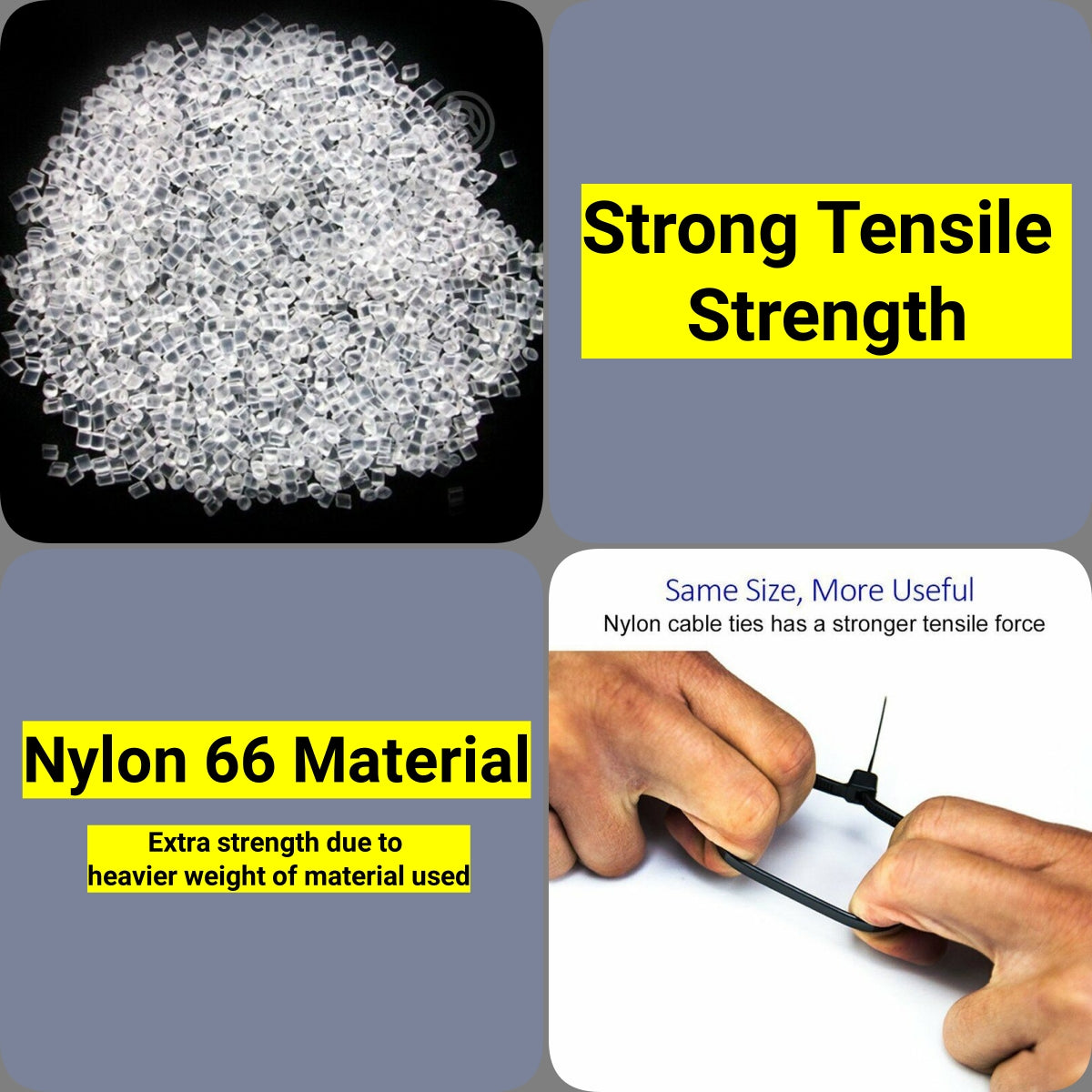 Cable Ties Zip Ties Nylon UV Stabilised 500pc Bulk Black Cable Tie 150mm x 2.5mm - Image 2
