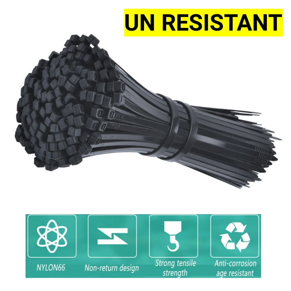 Cable Ties Zip Ties Nylon UV Stabilised 500pc Bulk Black Cable Tie 150mm x 2.5mm - Image 3