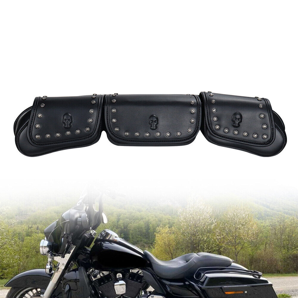 3 Pocket Windshield Bag Waterproof Fit For Harley Electra Glide FLHTC 96-13 - Image 4