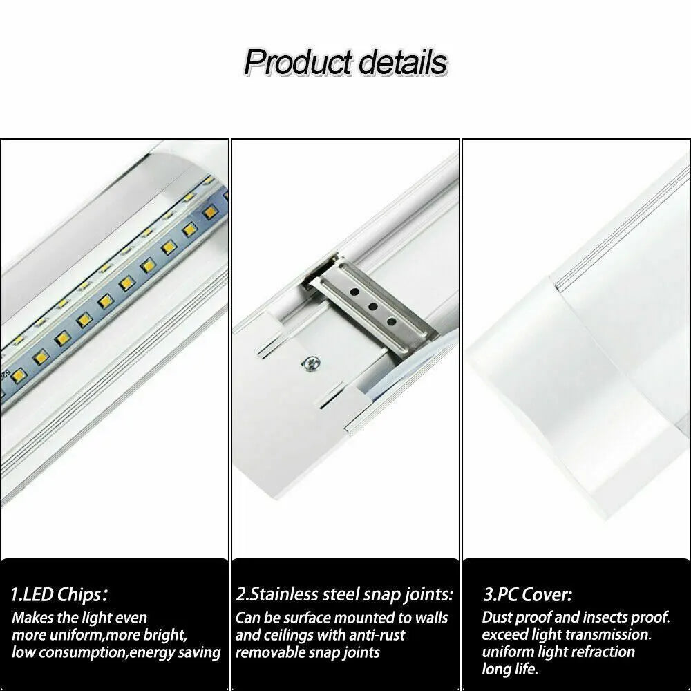 10x 120CM LED Tube Light Batten Linear Slim Light WorkShop Garage Lamp 40W 6500K - Image 2