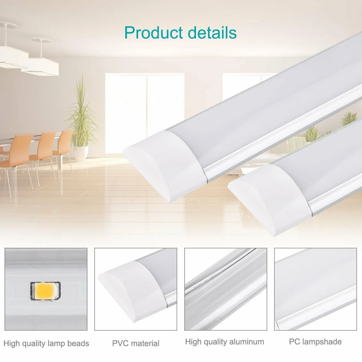 10x 120CM LED Tube Light Batten Linear Slim Light WorkShop Garage Lamp 40W 6500K - Image 4