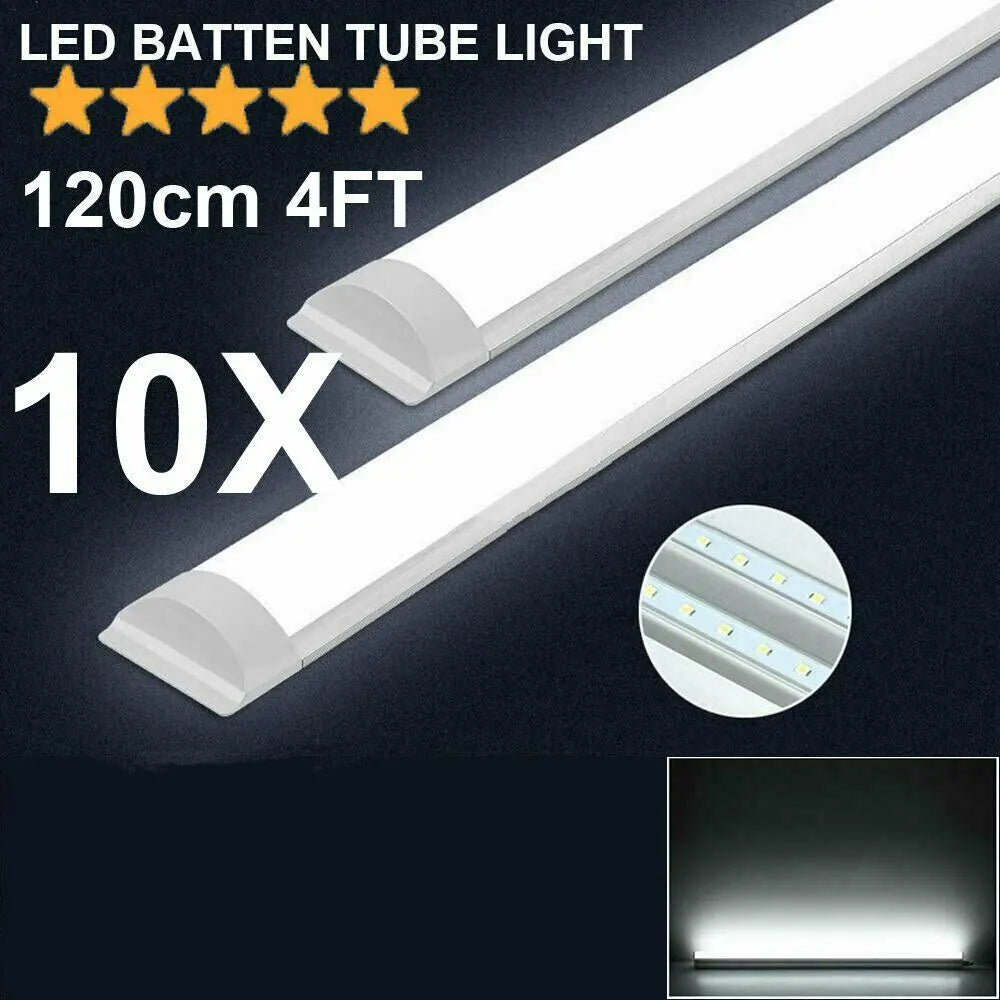 10x 120CM LED Tube Light Batten Linear Slim Light WorkShop Garage Lamp 40W 6500K - Image 8