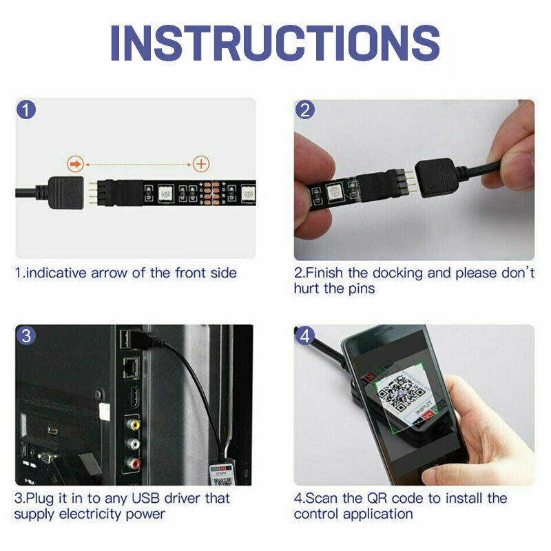 5V RGB LED Strip Lights IP65 Waterproof 5050 5M 10M 20M 300 LEDs USB Bluetooth - Image 8