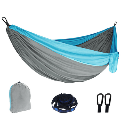 Outdoor Camping Hammock  Lightweight 260x140cm Portable Travel Grey - Image 7