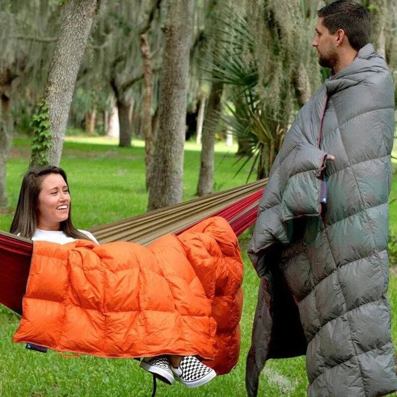 Down Camping Blanket Camping Hiking Puffy down Blanket Packable Lightweight GRAY - Image 5