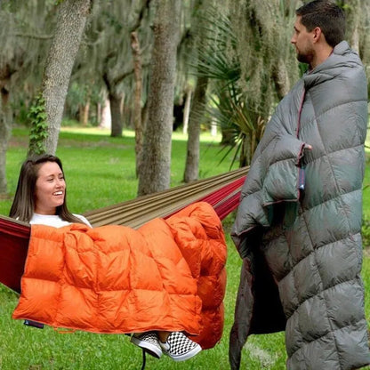 Down Camping Blanket Camping Hiking Puffy down Blanket Packable Lightweight GRAY - Image 5