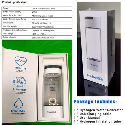 Hydrogen Water Generator Bottle SPE PEM Technology Machine - H2 Inhalation - Image 2