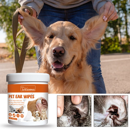 Yegbong Pet Ear Wipes, Pet Ear Cleaning Deodorizing Removing Mite And Earwax Cleaning Wipes - Image 3