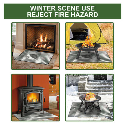 Yegbong Fireproof Mat, Outdoor Lawn Terrace Barbecue Fireproof Silver Rectangular Protective Mat - Image 6