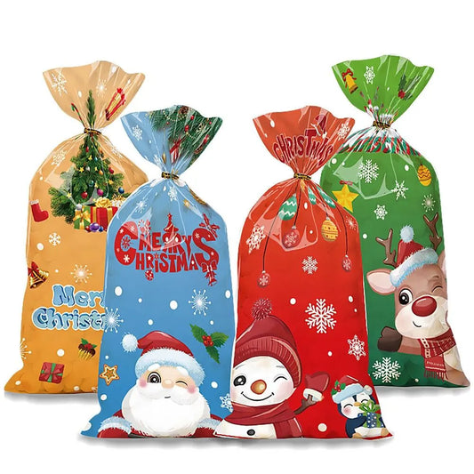 50 PCS Christmas Gift Bags with Assorted Christmas Prints for Xmas Gift Bags - Image 5