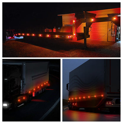 10x LED Clearance Lights Side Marker Lamp Red Amber Truck Trailer Caravan Lorry - Image 2