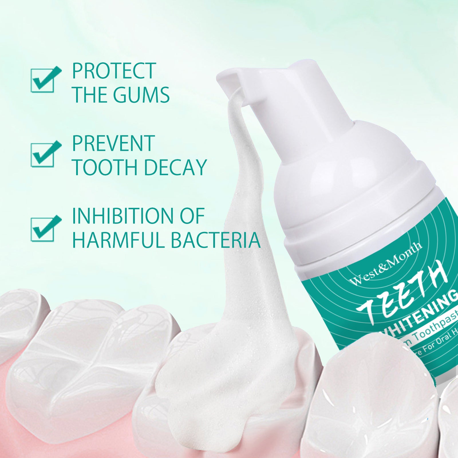 Foam Toothpaste Breath Freshening Whitening Toothpaste Tooth Anti-Moth Mouth Cleaning Tooth Stains And Gum Care - Image 7