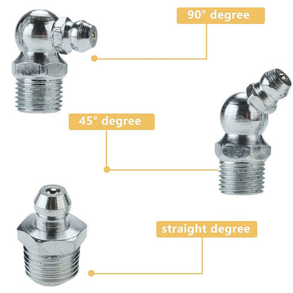 Grease Gun Coupler High Pressure Quick Release Lock Nozzles w/Hose For 1/8"NPT - Image 7