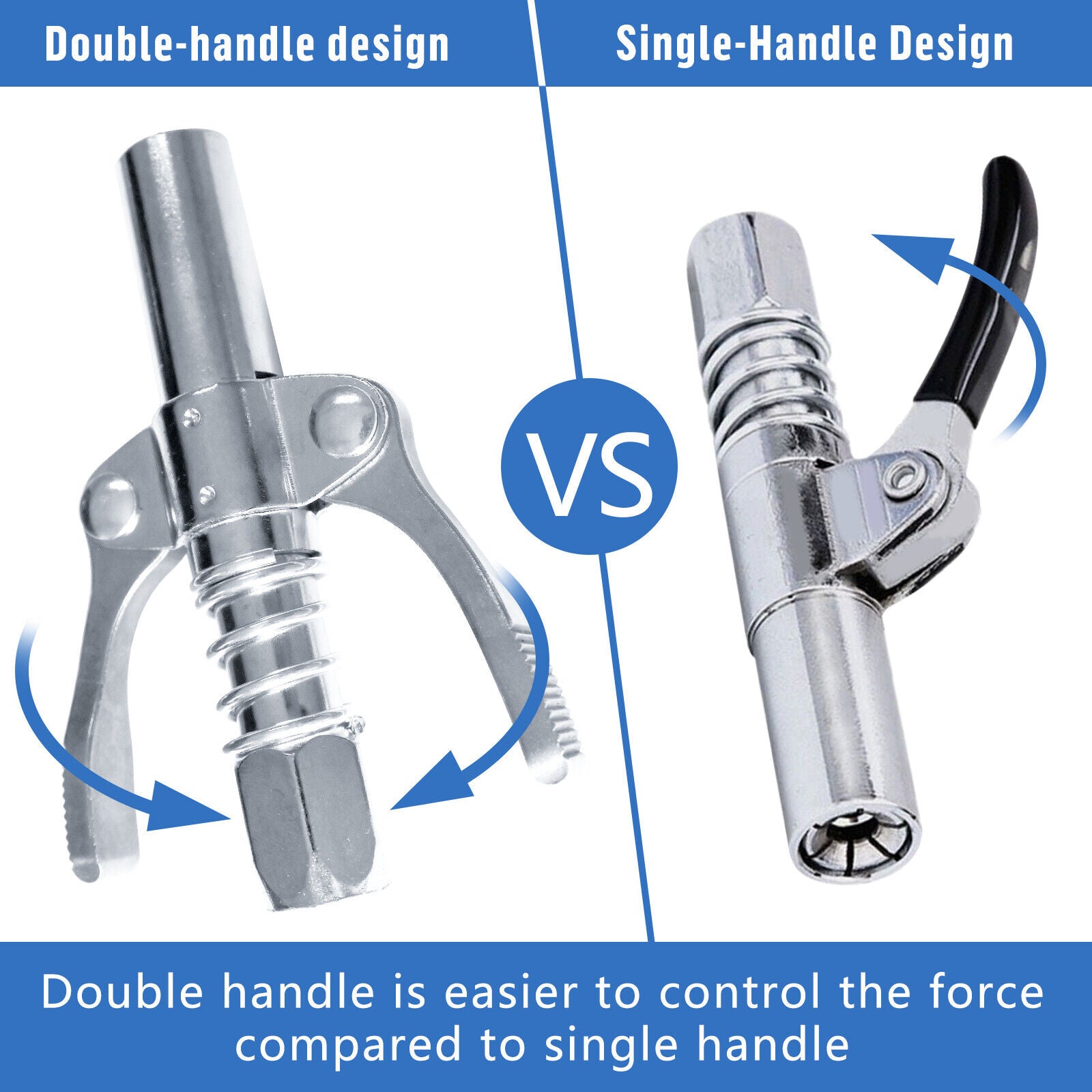 Grease Gun Coupler High Pressure Quick Release Lock Nozzles w/Hose For 1/8"NPT - Image 8
