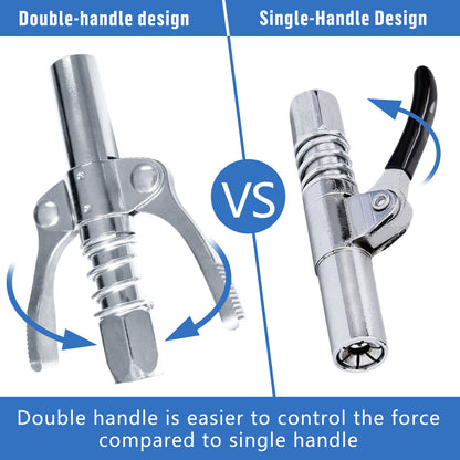 Grease Gun Coupler High Pressure Quick Release Lock Nozzles w/Hose For 1/8"NPT - Image 8