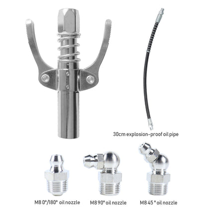 Grease Gun Coupler High Pressure Quick Release Lock Nozzles w/Hose For 1/8"NPT - Image 9