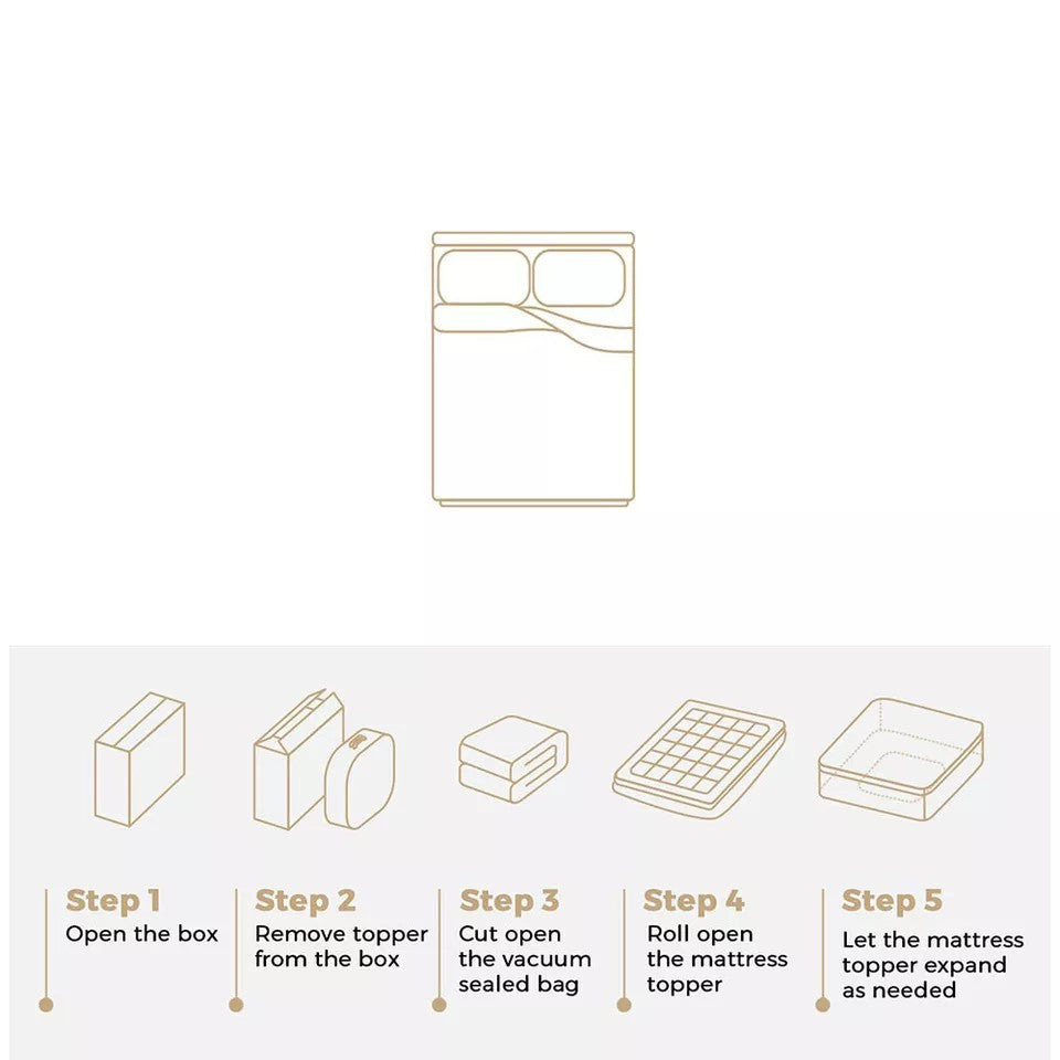 5CM Bedding Luxury Pillowtop Mattress Topper Mat Pad Antibacterial and dust mite-resistant Queen:153*203cm - Image 6