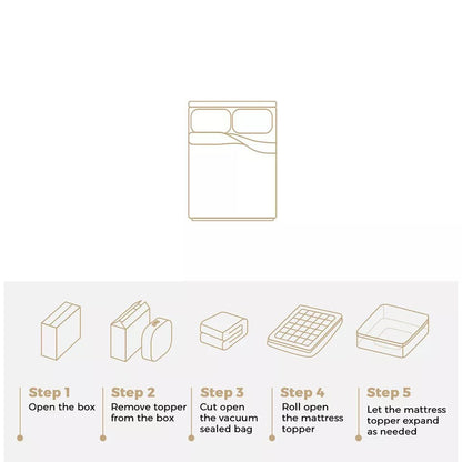 5CM Bedding Luxury Pillowtop Mattress Topper Mat Pad Antibacterial and dust mite-resistant Queen:153*203cm - Image 6