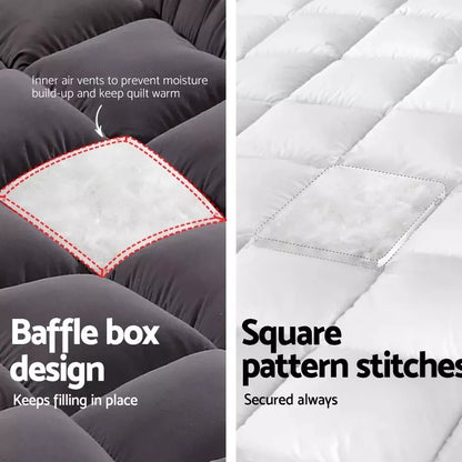 5CM Bedding Luxury Pillowtop Mattress Topper Mat Pad Antibacterial and dust mite-resistant Queen:153*203cm - Image 7