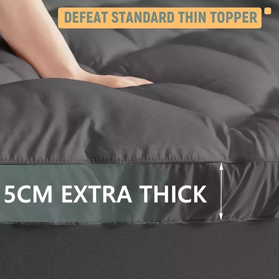 5CM Bedding Luxury Pillowtop Mattress Topper Mat Pad Antibacterial and dust mite-resistant Queen:153*203cm - Image 9