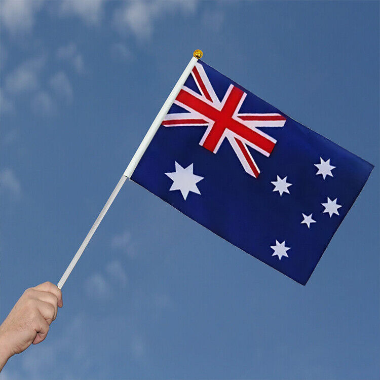 Small Waver Hand Held Aussie Flags Party Supplies Banner AU 8pcs Australia Flag - Image 2
