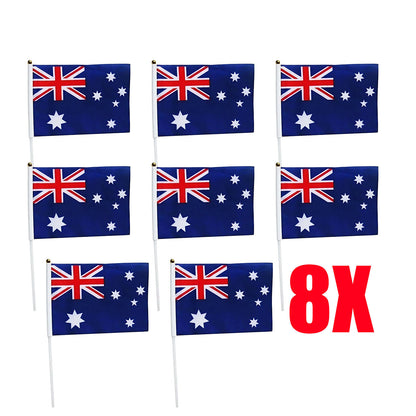 Small Waver Hand Held Aussie Flags Party Supplies Banner AU 8pcs Australia Flag - Image 7