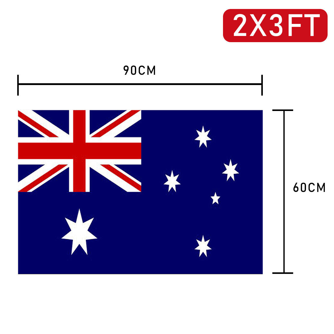 2 Pack Australian Aussie Flag Australia Day Oz AU 2x3ft 60x90cm Polyester - Image 5