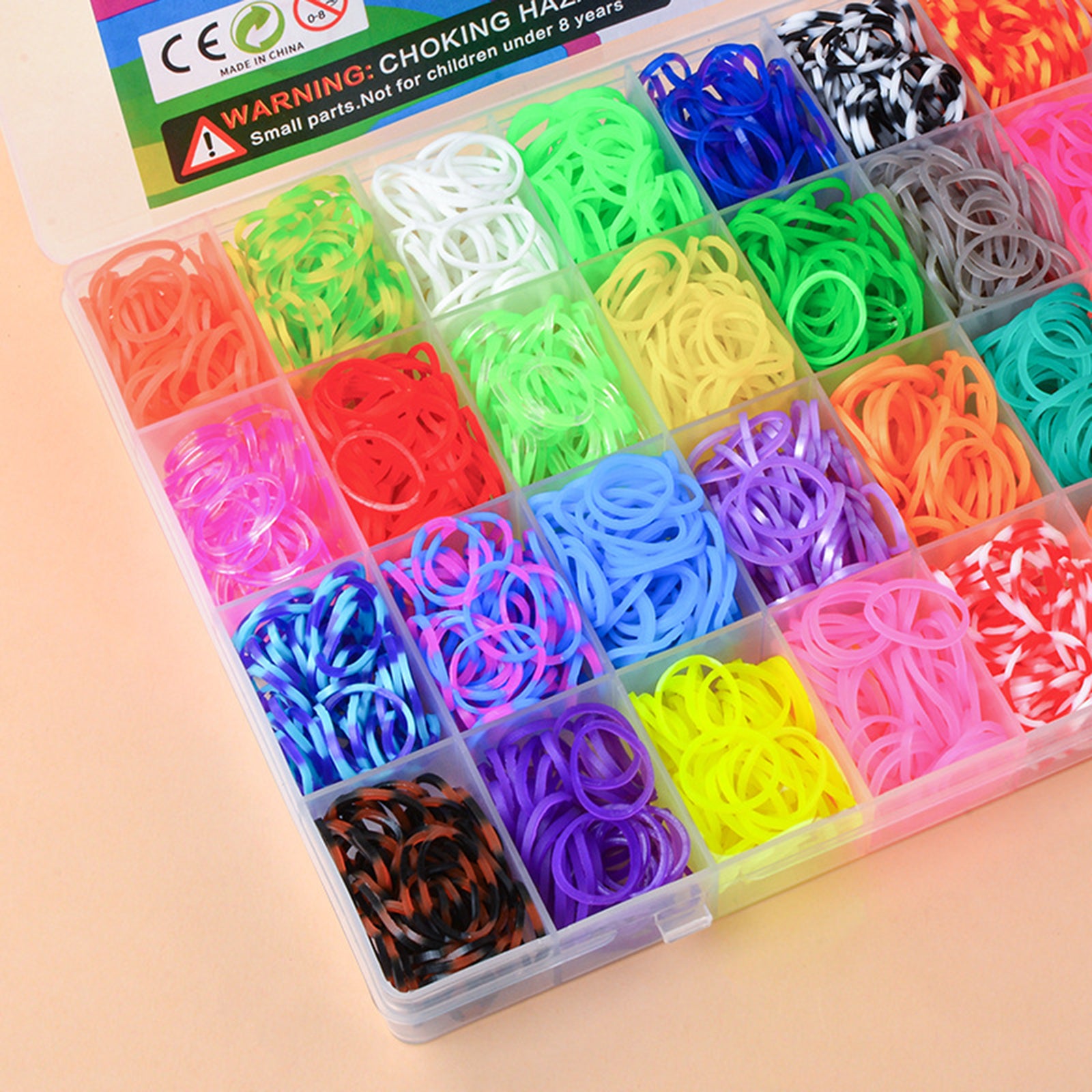 40Grids Rainbow Loom Bands Rubber Bracelet Making Kit S Clips Beads DIY Toys - Image 2