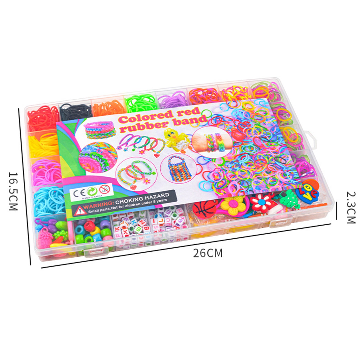 40Grids Rainbow Loom Bands Rubber Bracelet Making Kit S Clips Beads DIY Toys - Image 5