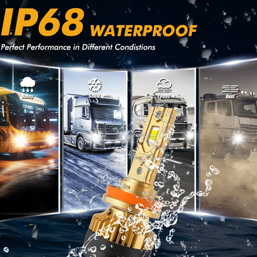 S3 PRO Series H11 Dual Copper Pipe 12V Matching Decoder 120W Gold Aluminum Components AUXBEAM - Image 6