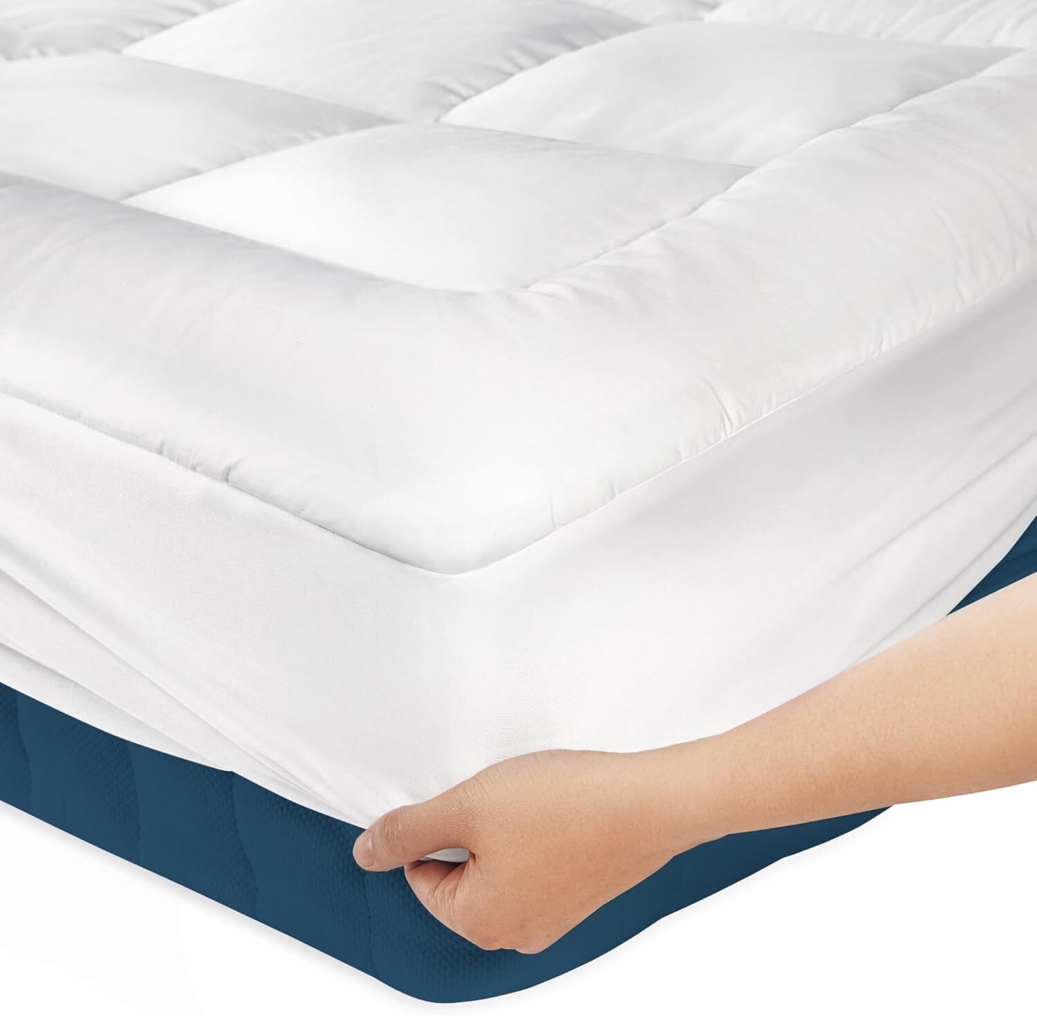 Luxury Mattress Topper Pillowtop Bedding Mat Pad Fitted Cover Underlay SINGLE - Image 4