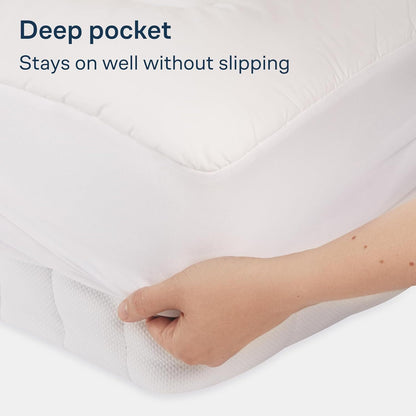 Luxury Mattress Topper Pillowtop Bedding Mat Pad Fitted Cover Underlay SINGLE - Image 8