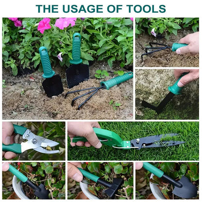 Shovel Harrow Potted Flower Gardening Tools Gift Kit Glove Garden Tool 10Pcs/Set - Image 2