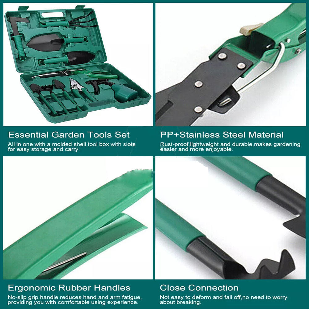 Shovel Harrow Potted Flower Gardening Tools Gift Kit Glove Garden Tool 10Pcs/Set - Image 3