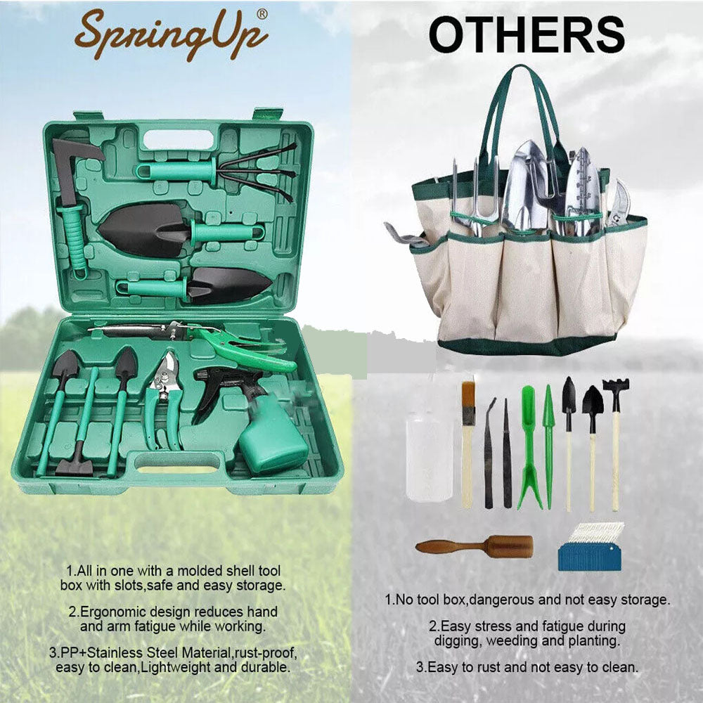 Shovel Harrow Potted Flower Gardening Tools Gift Kit Glove Garden Tool 10Pcs/Set - Image 4