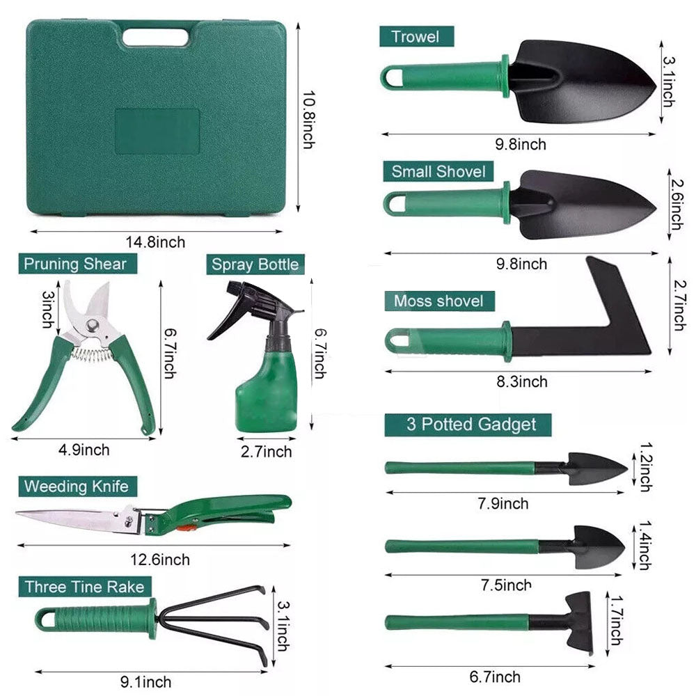 Shovel Harrow Potted Flower Gardening Tools Gift Kit Glove Garden Tool 10Pcs/Set - Image 5