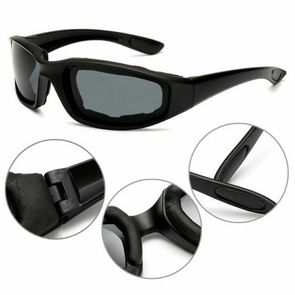 3pcs Chopper Foam Padded Motorcycle Riding Glasses Sunglasses Windproof Goggles - Image 2