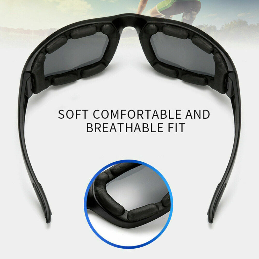 3pcs Chopper Foam Padded Motorcycle Riding Glasses Sunglasses Windproof Goggles - Image 7