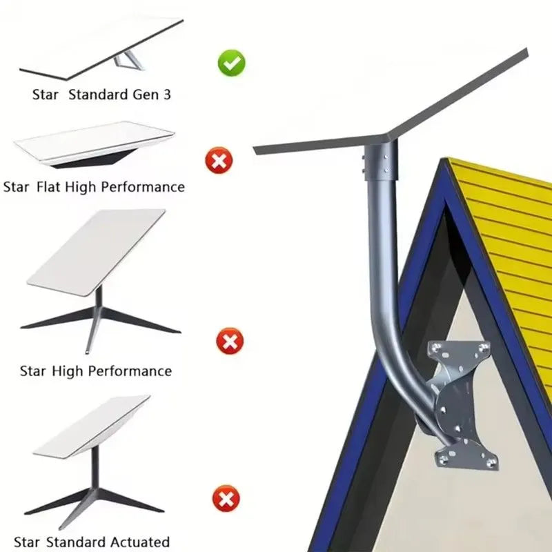 Starlink Gen3 Roof Wall Pole Mounting Kit Compatible withSatellite Standard Dish - Image 3