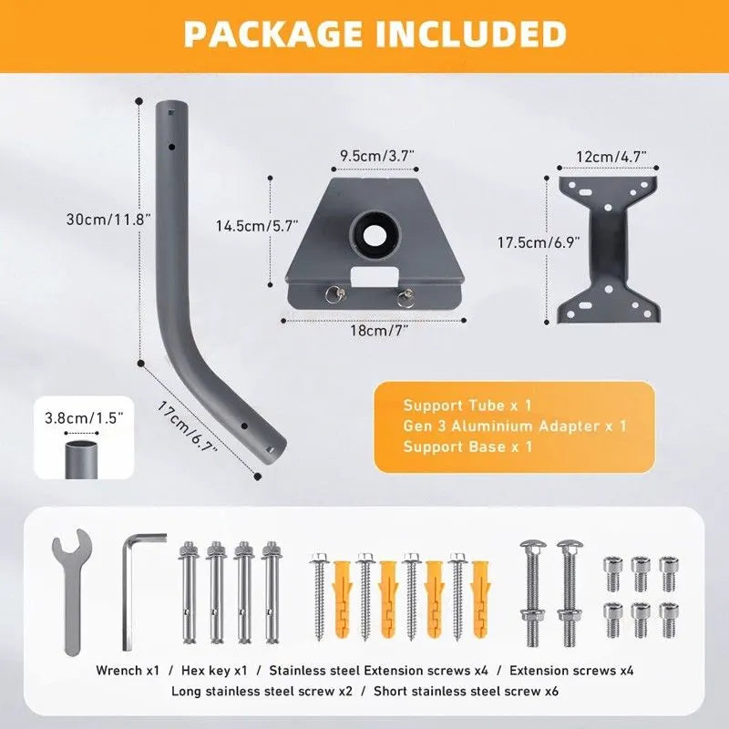Starlink Gen3 Roof Wall Pole Mounting Kit Compatible withSatellite Standard Dish - Image 6