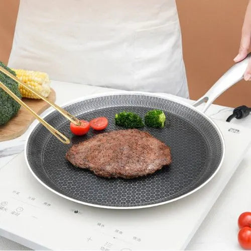 28cm Stainless Steel Crepe Pan Non-Stick Pan Honeycomb Coating Frying Pan Pizza6299 - Image 8