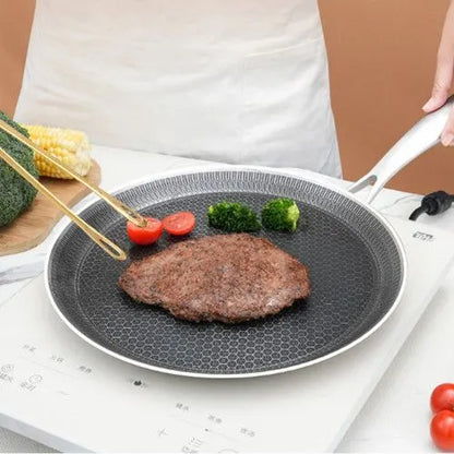 28cm Stainless Steel Crepe Pan Non-Stick Pan Honeycomb Coating Frying Pan Pizza6299 - Image 8
