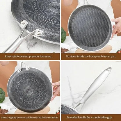 28cm Stainless Steel Crepe Pan Non-Stick Pan Honeycomb Coating Frying Pan Pizza6299 - Image 9