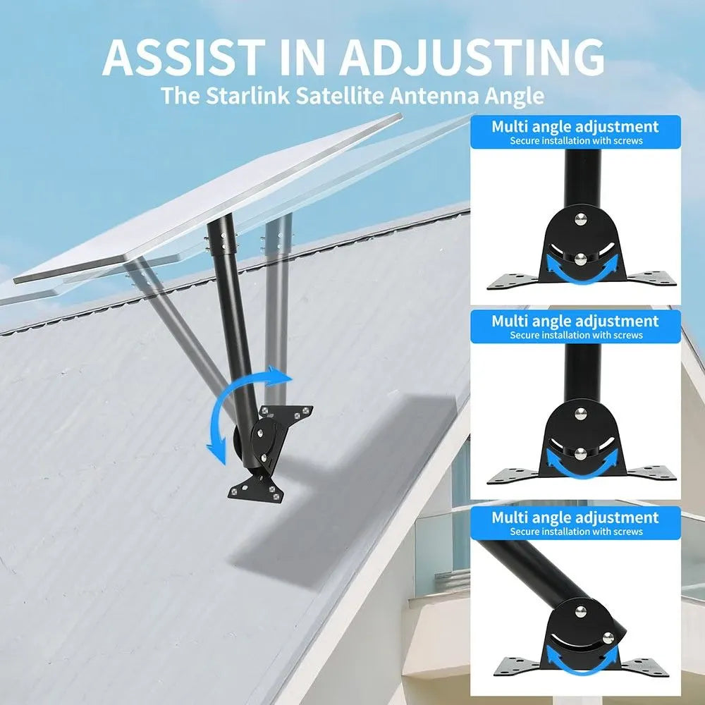 For Starlink Gen 3 Mount Mounting Kit Heavy Duty Roof &Wall 180° Adjustable Pole - Image 6