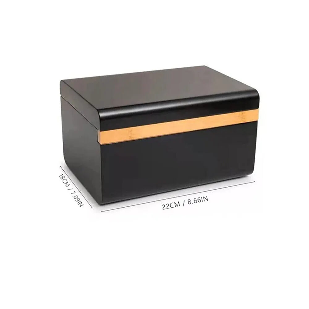 Wooden Storage Chest With Movable Tray Wood Lockable Stash Box Rolling Tray Gift - Image 2