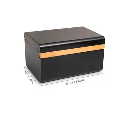 Wooden Storage Chest With Movable Tray Wood Lockable Stash Box Rolling Tray Gift - Image 2