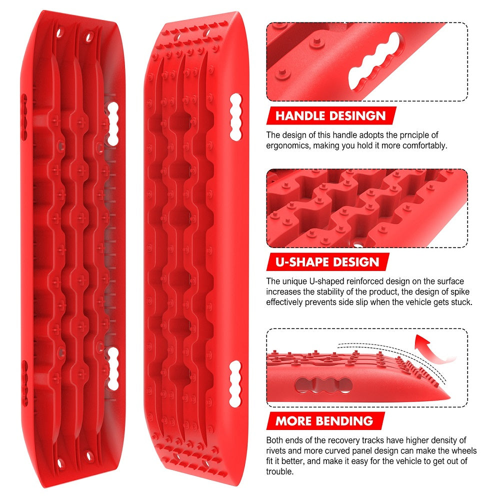 X-BULL 10 Pairs Recovery tracks Boards 10T / Sand tracks/ Mud tracks Gen 2.0 Red - Image 2