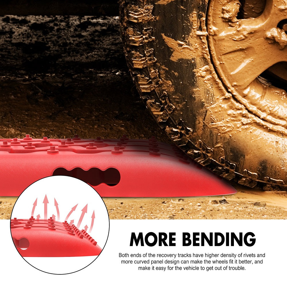 X-BULL 10 Pairs Recovery tracks Boards 10T / Sand tracks/ Mud tracks Gen 2.0 Red - Image 3